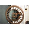 Image 1 : Gilt framed Roman style round wall mirror, 38" in diameter