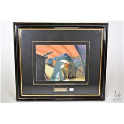 Framed hand painted production cell "Tom and Jerry, The Movie" plate no. 6001 and hand signed by Bil