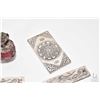 Image 2 : Selection of white metal objects including silver overlay dragon pearls bangle, dragon blessing plaq