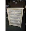 Image 2 : Five drawer highboy and matching chest with drawers and center cupboard fitted for jewellery, made b