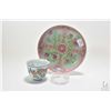 Image 1 : Famille rose "Window of Four Blossoms" shallow dish 6 1/2" diameter and purportedly early 20th centu