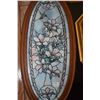 Image 3 : Gilt framed rose motif needlepoint 19 1/4" in diameter, a framed Lena Liu wall plaque plus a Quartz 