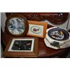 Image 1 : Selection of collectibles including small moose tufting overall dimensions 11" X 13", two Royal Doul