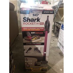 SHARK ROCKET PET PRO CORDLESS STICK VACUUM