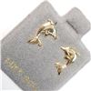 Image 2 : 14K DOLPHIN SCREW BACK EARRINGS