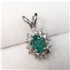 Image 2 : 10K EMERALD(0.45CT) DIAMOND(0.32CT) PENDANT