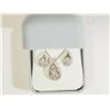Image 1 : STERLING SILVER CUBIC ZIRCONIA EARRINGS AND PENDANT SET
