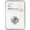 Image 1 : 1955 Proof Roosevelt Dime Coin NGC PF68
