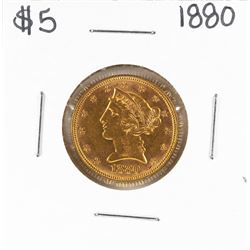 1880 $5 Liberty Head Eagle Gold Coin