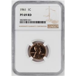 1961 Proof Lincoln Memorial Cent Coin NGC PF69RD