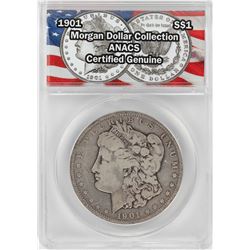 1901 $1 Morgan Silver Dollar Coin ANACS Certified Genuine