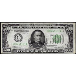 1934A $500 Federal Reserve Note Chicago