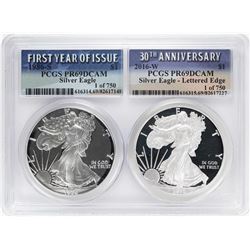 1986-S & 2016-W $1 Proof American Silver Eagle Coin Set PCGS PR69DCAM