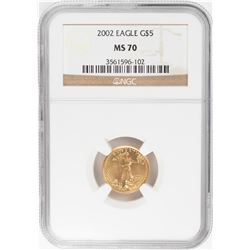 2002 $5 American Gold Eagle Coin NGC MS70