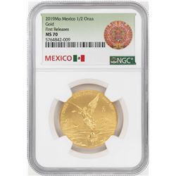 2019Mo Mexico 1/2 Onza Gold Coin NGC MS70 Early Releases