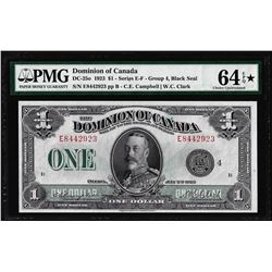 1923 $1 Dominion of Canada DC-25o PMG Choice Uncirculated 64EPQ STAR