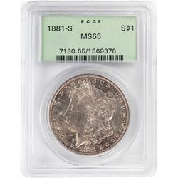 1881-S $1 Morgan Silver Dollar Coin PCGS MS65 Old Green Holder