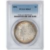 Image 1 : 1896 $1 Morgan Silver Dollar Coin PCGS MS63 Nice Toning