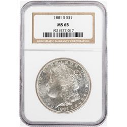 1881-S $1 Morgan Silver Dollar Coin NGC MS65