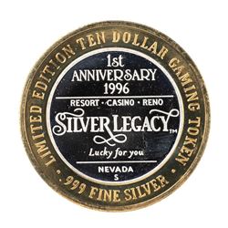 .999 Fine Silver Silver Legacy Reno, Nevada $10 Limited Edition Gaming Token