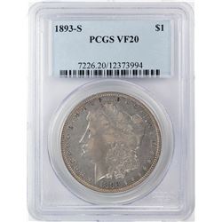 1893-S $1 Morgan Silver Dollar Coin PCGS VF20