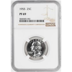 1955 Proof Washington Quarter Coin NGC PF69