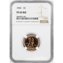 1941 Proof Lincoln Wheat Cent Coin NGC PF65RD