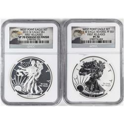 2013-W $1 West Point Proof Silver Eagle Coin Set NGC PF70/SP70 First Releases