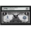 Image 1 : 1899 $1 Black Eagle Silver Certificate Note Fr.235 PMG About Uncirculated 55EPQ