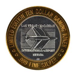 .999 Silver McCarran International Airport $10 Casino Limited Edition Gaming Token