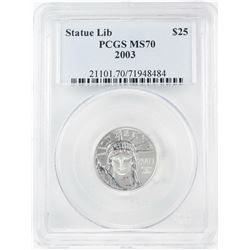 2003 $25 American Platinum Eagle Coin PCGS MS70