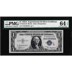 1935A $1 "S" Experimental Silver Certificate Note Fr.1610 PMG Ch. Uncirculated 64EPQ