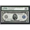 1914 $5 Federal Reserve Note Kansas City Fr.882 PMG About Uncirculated 55EPQ