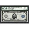 Image 1 : 1914 $5 Federal Reserve Note Kansas City Fr.882 PMG About Uncirculated 55EPQ