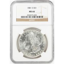 1881-S $1 Morgan Silver Dollar Coin NGC MS66