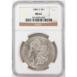 1886-O $1 Morgan Silver Dollar Coin NGC MS63