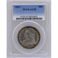 1829 Capped Bust Half Dollar Coin PCGS AU55