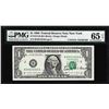 Image 1 : 1988 $1 Federal Reserve Note PMG Gem Uncirculated 65EPQ Courtesy Autograph