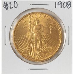 1908 $20 St. Gaudens Double Eagle Gold Coin