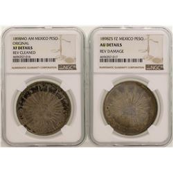 Lot of (2) 1898 Mexico Pesos Silver Coins NGC Graded