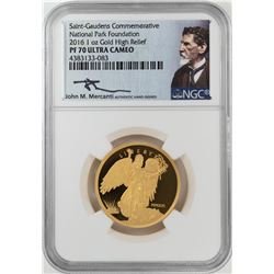 2016 Saint-Gaudens Commemorative High Relief Gold Coin NGC PF70 Ultra Cameo