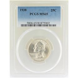 1938 Washington Quarter Coin PCGS MS65