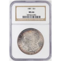 1881 $1 Morgan Silver Dollar Coin NGC MS66