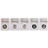 Image 1 : Lot of 1957-1961 Proof Franklin Half Dollar Coins NGC PF67