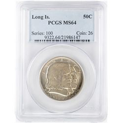 1936 Long Island Tercentenary Commemorative Half Dollar Coin PCGS MS64