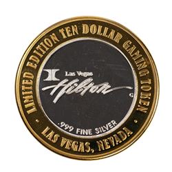 .999 Silver Hilton Las Vegas, Nevada $10 Casino Limited Edition Gaming Token