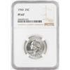 Image 1 : 1950 Proof Washington Quarter Coin NGC PF67