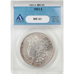 1903 $1 Morgan Silver Dollar Coin ANACS MS63