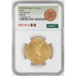 2019Mo Mexico 1/2 Onza Gold Coin NGC MS70 Early Releases