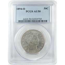 1894-O Barber Half Dollar Coin PCGS AU50